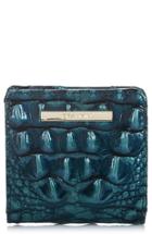 Women's Brahmin Jane Croc Embossed Leather Wallet - Blue/green