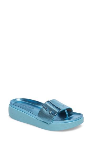 Women's Donald J Pliner Fara Platform Slide Sandal M - Blue