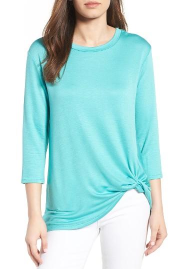 Women's Bobeau Twist Hem Sweatshirt - Blue/green