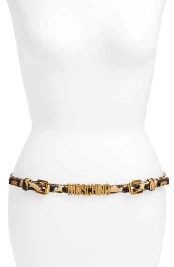 Women's Moschino Genuine Calf Hair Hip Belt