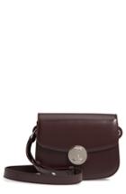 Calvin Klein 205w39nyc Small Round Lock Leather Shoulder Bag - Burgundy