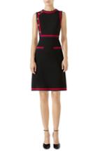 Women's Gucci Stripe Trim Jersey A-line Dress - Black