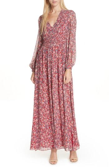 Women's Nicholas Red Blossom Silk Maxi Dress - Red