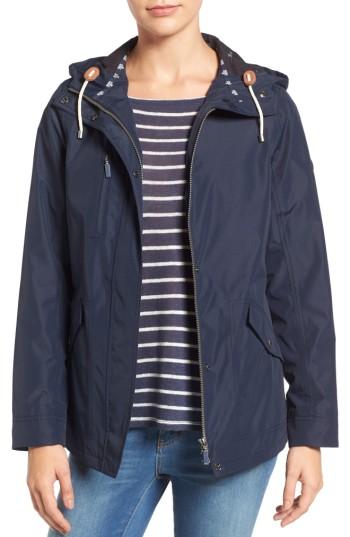 Women's Barbour Headland Waterproof Hooded Raincoat Us / 10 Uk - Blue