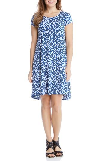 Women's Karen Kane Maggie Print Trapeze Dress - Blue