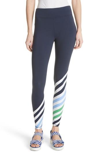 Women's Tory Sport Diagonal Stripe Leggings - Blue