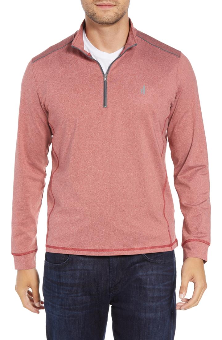 Men's Johnnie-o Lammie Regular Fit Quarter Zip Prep-formance Pullover, Size - Red