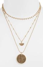 Women's Treasure & Bond Etched Pendant Layered Necklace