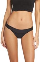 Women's Isabella Rose Tubular Solid Bikini Bottoms - Black