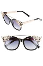 Women's Leith Crystal Embellished Square Sunglasses - Black/ Gold