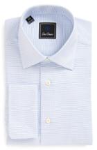 Men's David Donahue Regular Fit Check Dress Shirt .5 32/33 - White