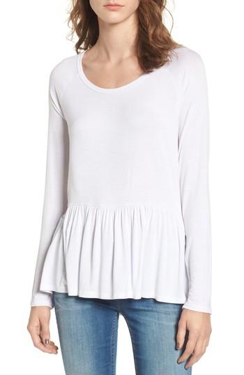 Women's Bp. Stripe Peplum Tee - White