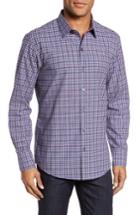 Men's Zachary Prell Robbins Slim Fit Check Sport Shirt, Size - Red