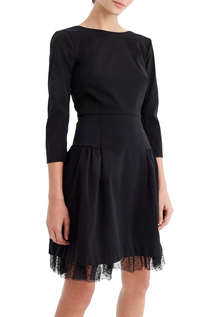 Women's J.crew Tulle Hem Sheath Dress