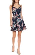 Women's Speechless Cutout Scuba Fit & Flare Dress - Blue