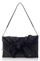 Jimmy Choo Riva Crystal Embellished Velvet Shoulder Bag - Black