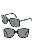 Women's Tiffany & Co. 58mm Rectangular Sunglasses - Black/ Blue