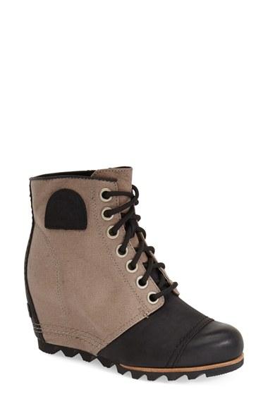 Women's Sorel '1964 Premium Canvas' Waterproof Wedge Bootie .5 M - Brown