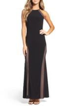 Women's Morgan & Co. Open Back Contrast Halter Gown