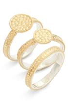 Women's Anna Beck Gold Plate Disc Set Of 3 Stacking Rings