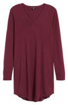 Women's Eileen Fisher Lightweight Merino Jersey V-neck Tunic - Burgundy