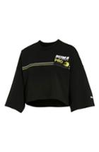 Women's Fenty Puma By Rihanna Graphic Short Sleeve Crop Sweatshirt - Black