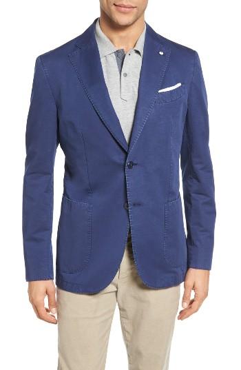 Men's L.b.m. 1911 Unconstructed Classic Fit Cotton & Linen Blazer R Eu - Blue