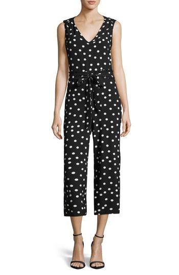 Women's Eci Polka Dot Paperbag Waist Jumpsuit - Black