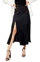 Women's Topshop Splice Midi Skirt Us (fits Like 0) - Black
