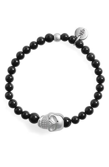 Men's Eleventy Skull Bead Bracelet