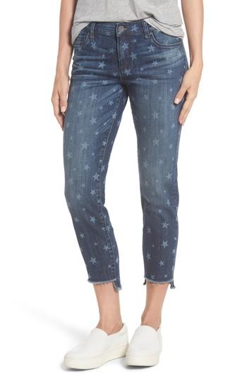 Women's Kut From The Kloth Reese Uneven Hem Ankle Straight Jeans - Blue