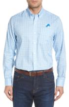 Men's Cutter & Buck League Detroit Lions Fit Shirt, Size Medium - Blue