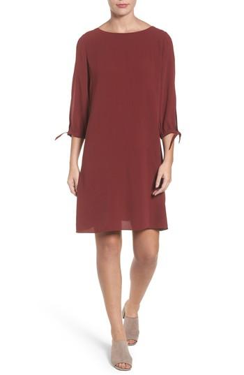 Women's Eileen Fisher Silk Shift Dress, Size - Burgundy