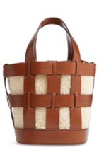 Trademark Cooper Cage Leather & Genuine Shearling Tote - Brown