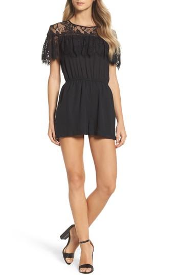 Women's Bb Dakota Tullia Lace Romper - Black