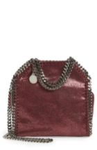 Stella Mccartney 'tiny Falabella' Metallic Faux Leather Crossbody Bag - Red