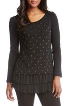 Women's Karen Kane Ruffle Hem Studded Sweater