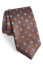 Men's Canali Medallion Silk Tie, Size X-long - Brown