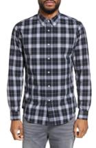 Men's Slate & Stone Trim Fit Ombre Plaid Sport Shirt, Size - Black