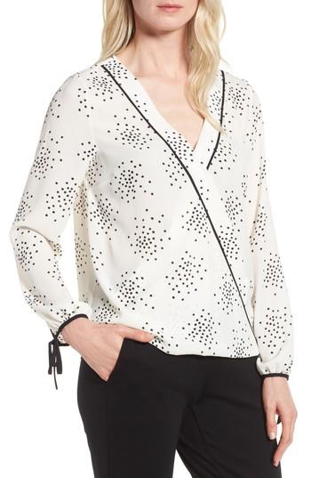 Women's Wallis Cluster Dot Wrap Blouse Us / 20 Uk - Ivory