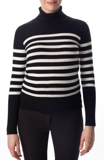 Women's Pietro Brunelli Siena Stripe Maternity Turtleneck - Black