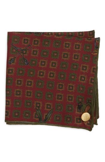 Men's Armstrong & Wilson Henry Wool Pocket Square, Size - Burgundy