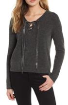 Women's Rails Amelia Lace-up Wool & Cashmere Blend Sweater - Grey