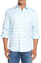 Men's Bugatchi Classic Fit Ombre Sport Shirt, Size - Blue