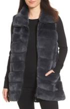 Women's Belle Fare Reversible Genuine Rabbit Fur Vest - Blue