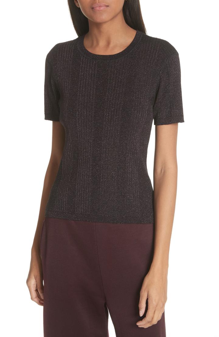 Women's T By Alexander Wang Metallic Rib Knit Top