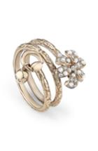 Women's Gucci Flora Diamond & Mother Of Pearl Wrap Ring