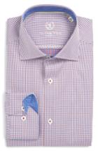 Men's Bugatchi Trim Fit Microcheck Dress Shirt - Red