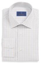 Men's David Donahue Regular Fit Plaid Dress Shirt .5 - 34/35 - Brown