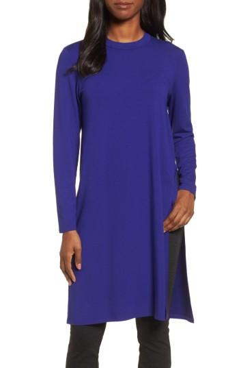 Women's Eileen Fisher Crewneck Stretch Knit Caftan - Purple